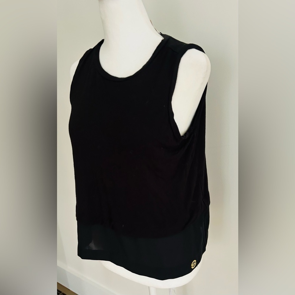 Michael Kors Women's Black 2 tier Sleeveless Top small